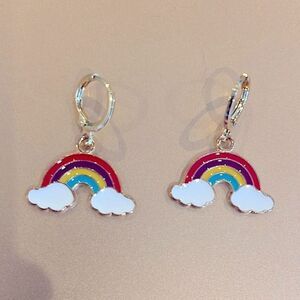Colorful Rainbow Cloud Drop Earrings Cute Dangle‎ Lever Back Fashion Jewelry